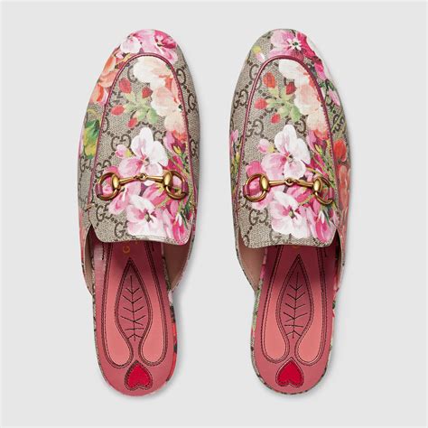 gucci princetown bloom floral slipper|Gucci princetown slippers outfit.